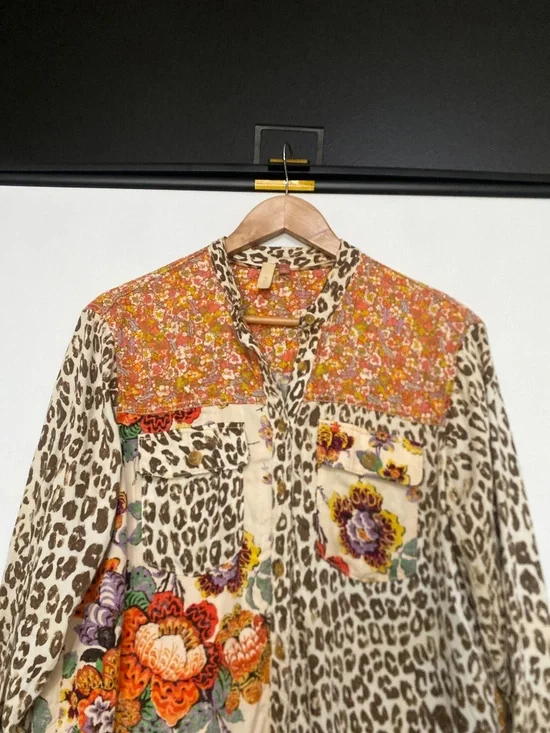 Anthropologie S Pilcro Relaxed Tunic Buttondown Top - Picture 6 of 13